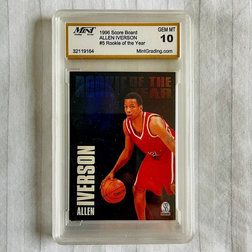 Mint 1996 Score Board ALLEN IVERSON. #5 Rookie of the Year. GEM MT 10